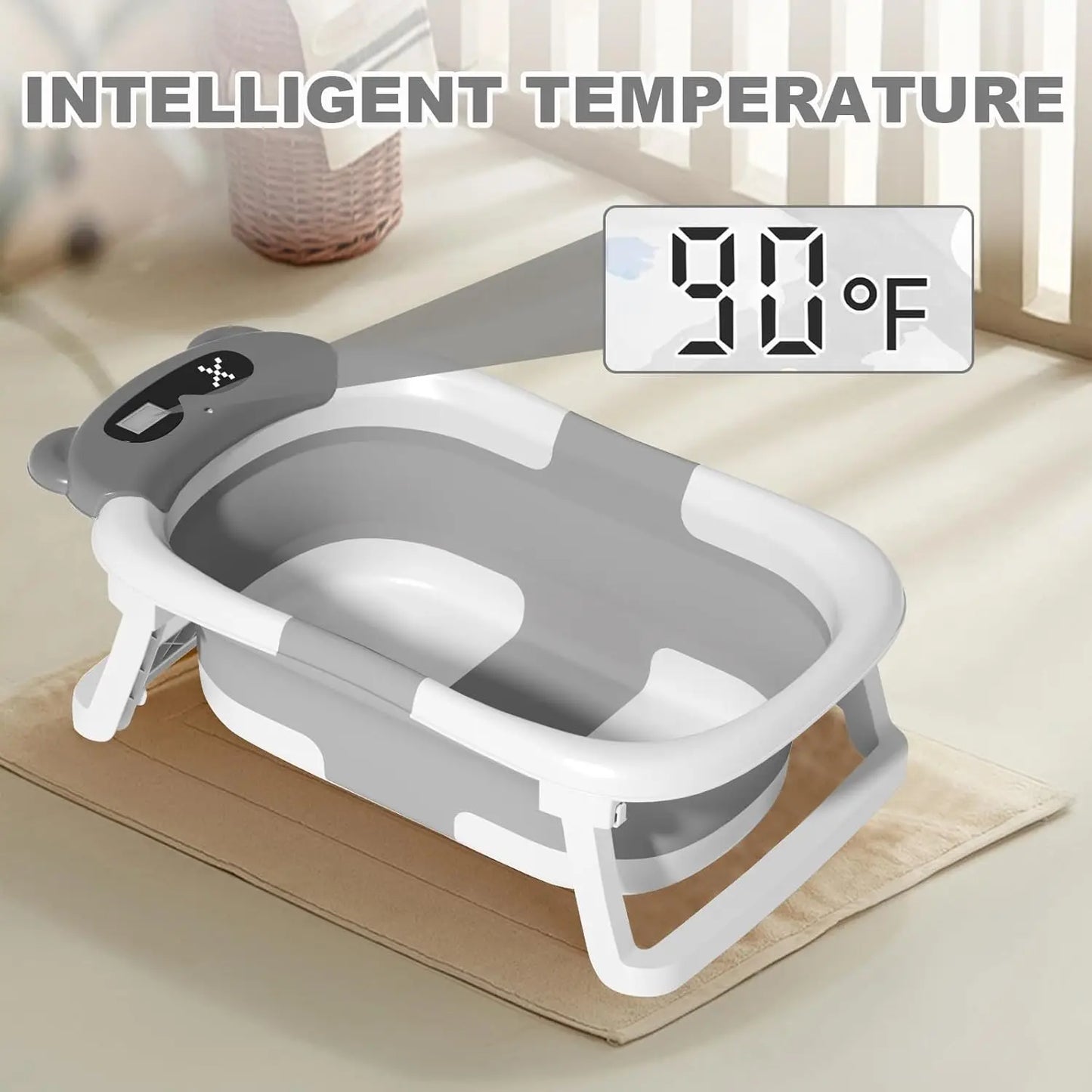 Mobile Babbybadewanne mit Echtzeit Temperaturanzeige